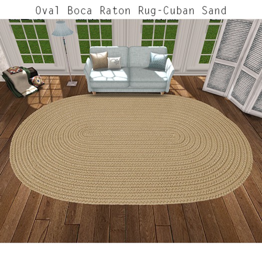 Second Life Marketplace Oval Boca Raton RugCuban Sand
