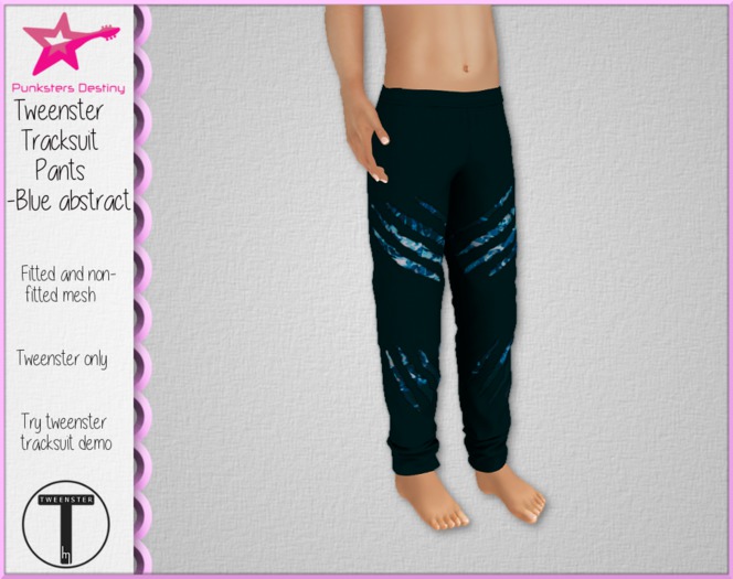 *PD* Tweenster Tracksuit Pants- Blue Abstract