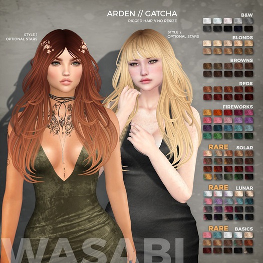 Wasabi // Arden Mesh Hair - Style 1 - Fireworks