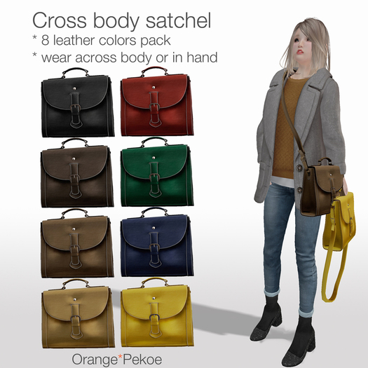 (O*O) - Cross body leather satchel (8 colors)