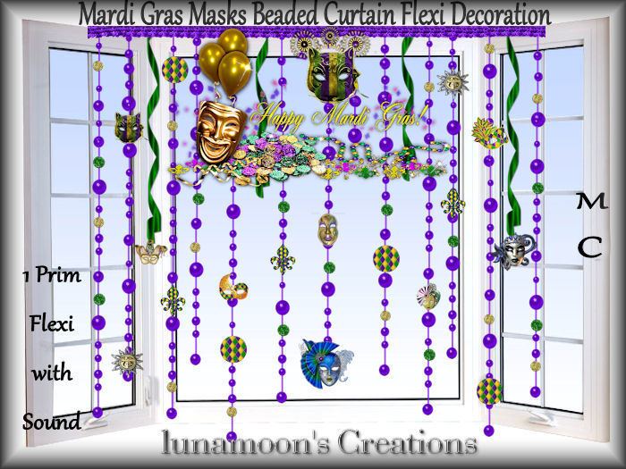 Mardi Gras Mask Beaded Curtain Decoration