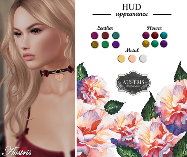 austris - heartlock choker bright colour