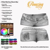 AmAzINg CrEaTiOnS 1 White Mini Sexy Shorts (B31)