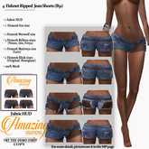 AmAzINg CrEaTiOnS 4 Fishnet Ripped Jean Shorts (B31)