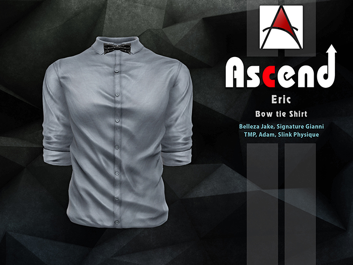 /Ascend/ Eric Bow tie Shirt - Plain Pewter
