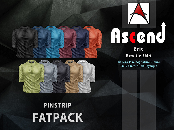 /Ascend/ Eric Bow tie Shirt - Pinstripe Fatpack