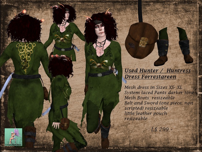 Grey's Used Hunter Dress Forrestgreen Box