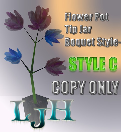 [LJH] Designs Flower Pot tip  jar - BOUQUET Tree - VERSION C