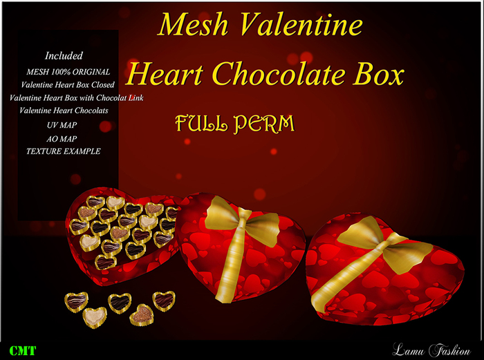 -Lamu Fashion-Mesh Valentine Heart Chocolate Box FULL PERM