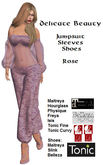 *MM* Delicate Beauty Jumpsuit, Sleeves & Shoes - Rose