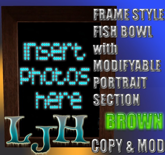 [LJH] Designs Picture frame Style Fish Bowl - BROWN