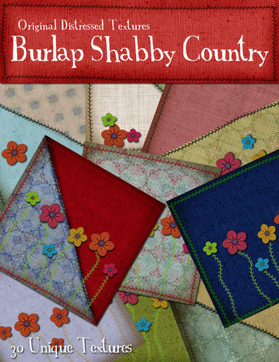[D] Burlap Country Shabby - Boxed
