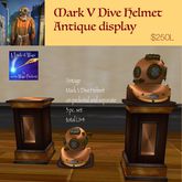 Antique Mark V Dive Helmet display- Crate