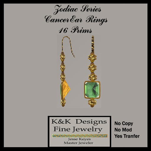 Zodiac Cancer ear rings jesse keyes