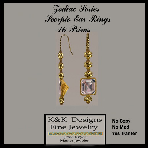 "Zodiac Scropio ear rings" jesse keyes