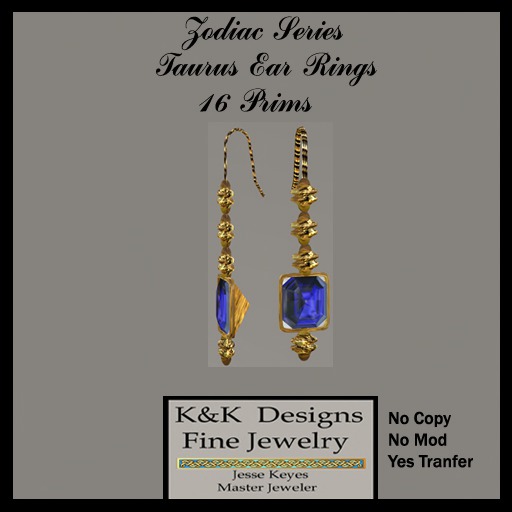 "Zodiac Tarurus ear rings" jesse keyes