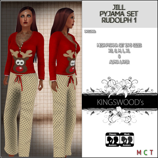 KS - Jill Pyjama Set Rudolph 1