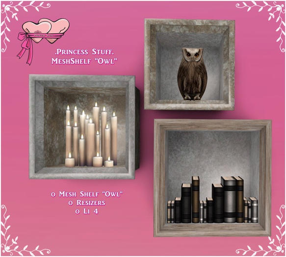 .Princess Stuff. Wallshelf [Decor "Owl"][Boxed]