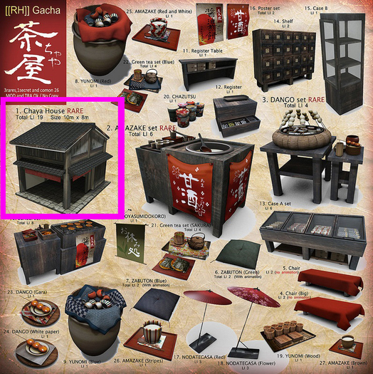 1. [[RH]] Chaya-Gacha (Chaya House set) Chaya House [RARE]