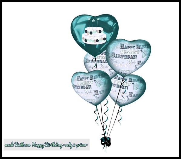 mesh Balloons Happy Birthday green