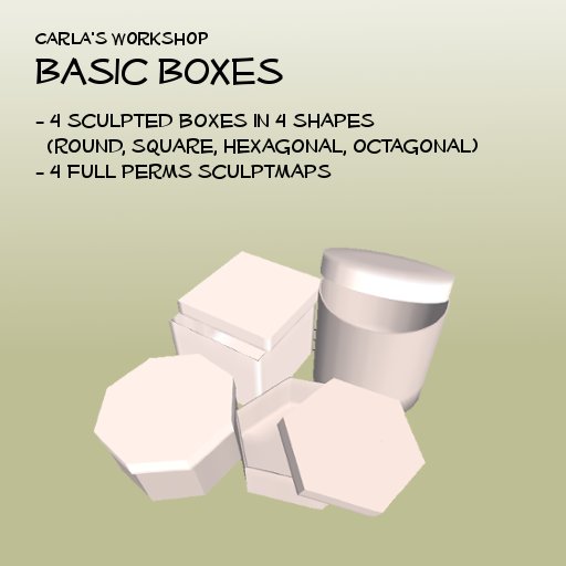 CW Sculpted boxes - full perms Sculpties for builders