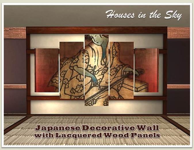 Japanese Decorative Wall w resizer Blue Geisha