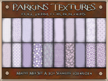 Parkins Textures - Mauve Mix Set A - 20x Full Perm Seamless 1024x1024 - Fabric, Material, Gown, Pattern, Cloth