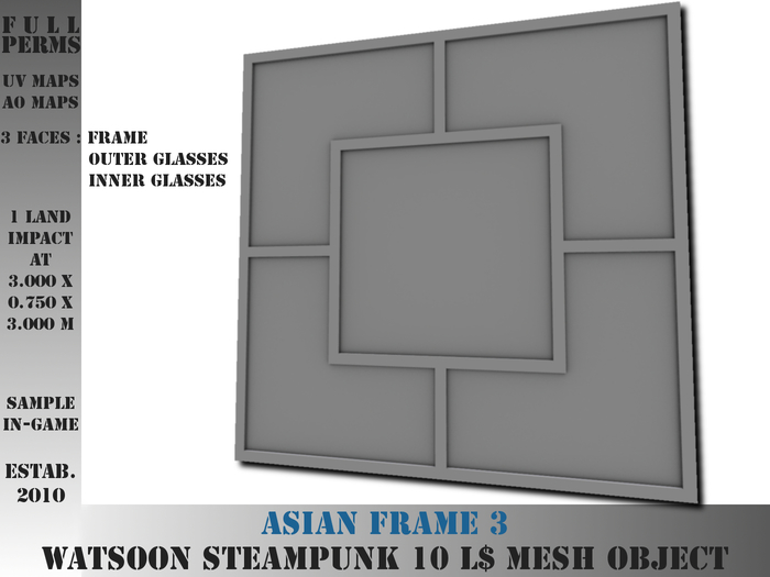 Asian frame 3 - 1 LI - FULL PERMS Mesh