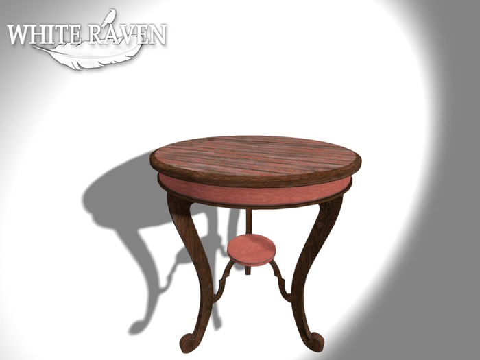 White Raven - Round Side Table: Cherry (box)