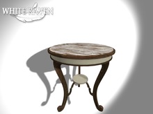 White Raven - Round Side Table: Crema (box)