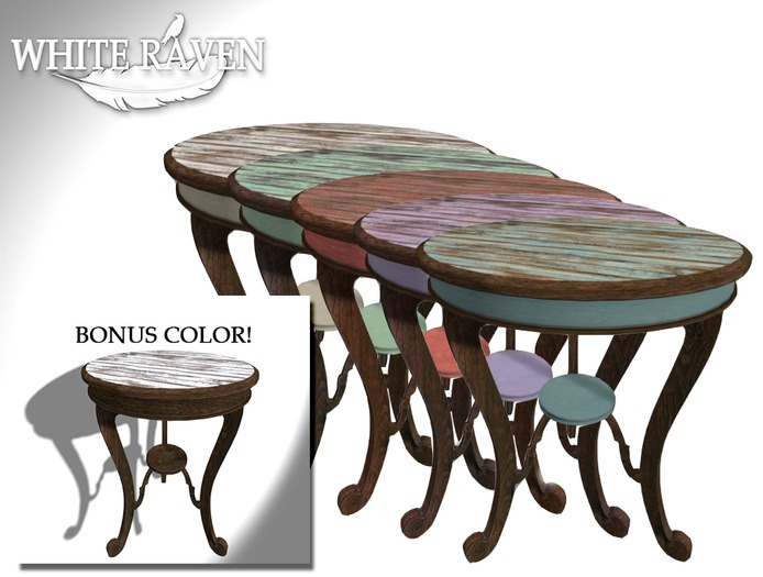 White Raven - Round Side Table: Color Change (box)