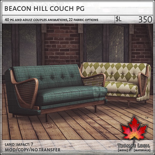 Trompe Loeil - Beacon Hill Couch PG [mesh]