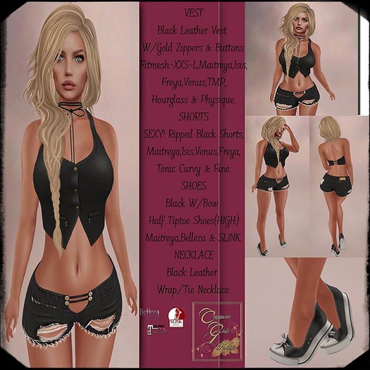 !CGF-*Dixie* Black Short Outfit