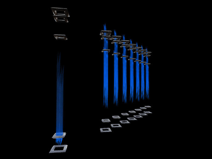 Sci-fi floor lamp and light wall with moving light effects (# 10)