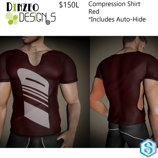 Dinzeo Designs - Compression Shirt - Red