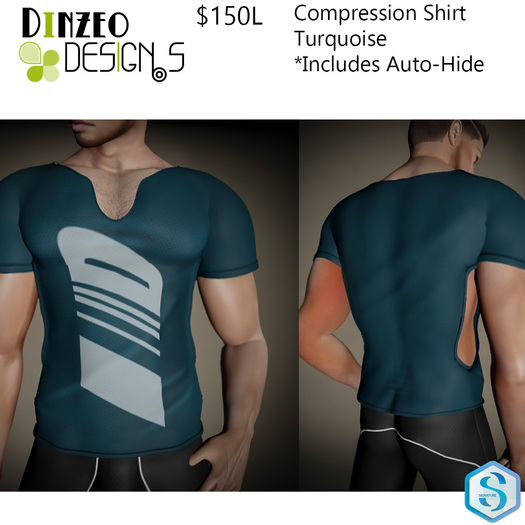 Dinzeo Designs - Compression Shirt - Turq