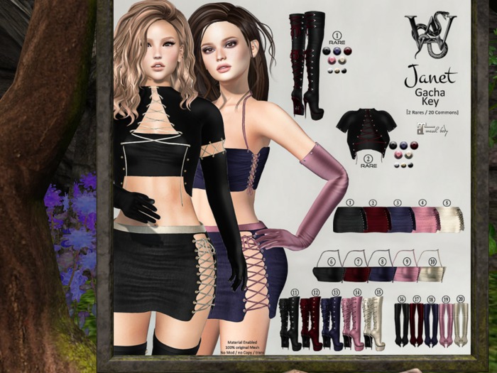 #18 Wicca's Wardrobe - Janet Gloves [Blue] [GACHA]