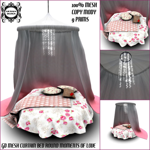 GD MESH CURTAIN BED ROUND MOMENTS OF LOVE