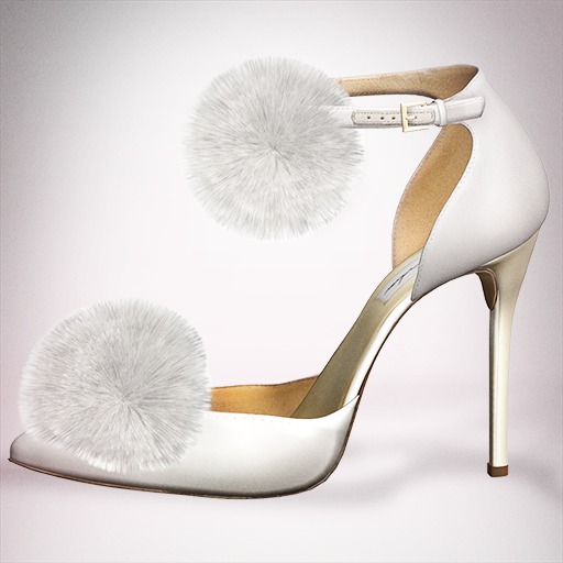 (Geisha.) Trisha Fur Pumps - Ivory