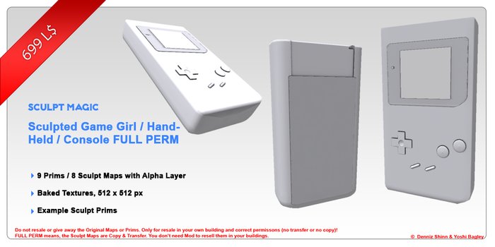 *Sculpt Magic* Sculpted Game Girl / HandHeld / Console FULL PERM
