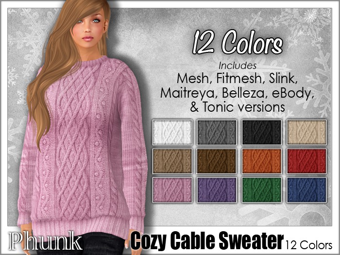 [Phunk] Women's Cable Sweater (12 Colors)