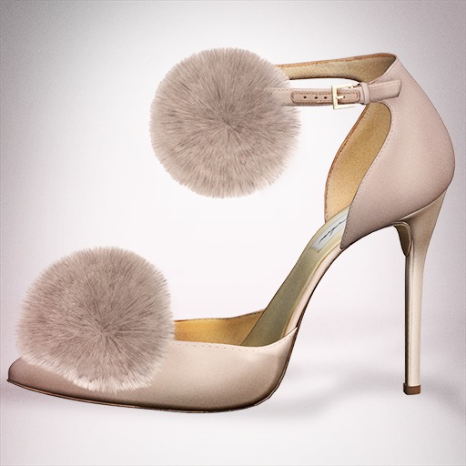 (Geisha.) Trisha Fur Pumps - Nude