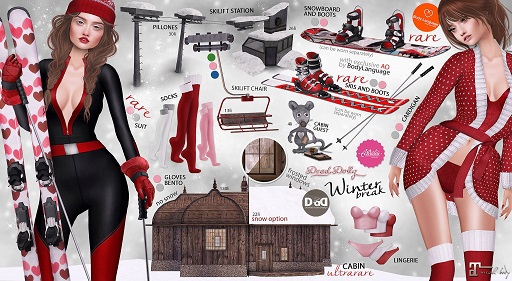 Winter Break . Lingerie Red - Gacha Item