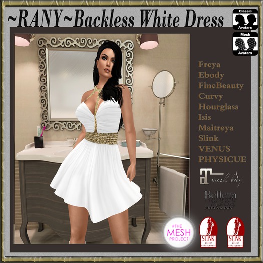 ~RANY~Backless White Dress FITMESH 