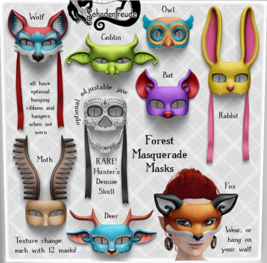 Schadenfreude Moth Forest Masquerade Mask