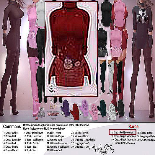 (AMD) Bah-Humbug - Dress - Red RARE (Maitreya)