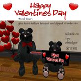 Mink Bears Give Heart Balloon Bouquet & Strawberry -Crate