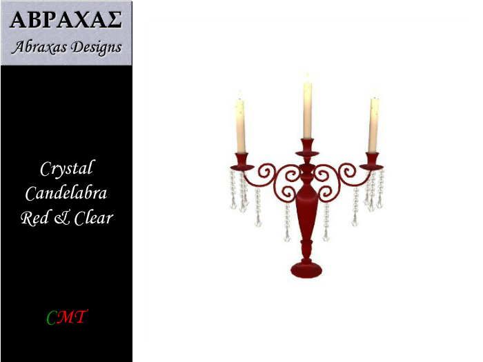 Crystal Drop Candelabra Red/Clear