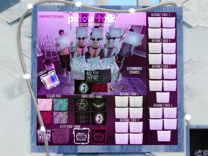 .ep. pillow talk. alphabet pack three [bxd]