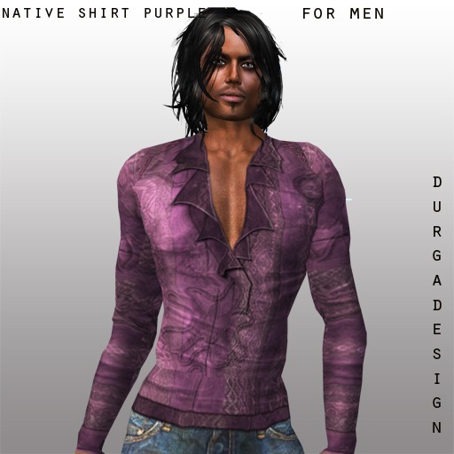 NATIVE SHIRT FOR MEN PURPLE, DURGA DESIGN
